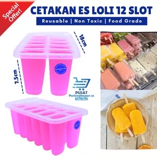 CETAKAN 12 PETAK CETAKAN ES LOLI LILIN CETAKAN STIK ES KRIM PLASTIK ES PENSIL JELLY