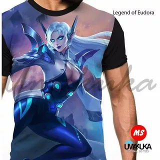 Alhuki ML Eudora T-Shirt Kaos Baju 3D Karakter Mobile Legends Full Print Unik Keren bisa COD