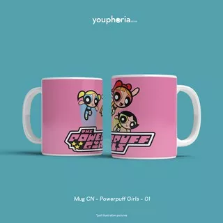 Mug Custom - Mug Karakter Kartun - Gelas Souvenir - Kado Mug Seri Powerpuff Girls FULL PRINT