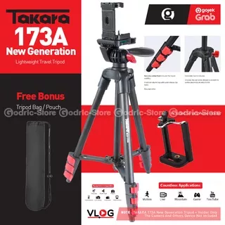 Takara Tripod Eco 173A With Pouch/Tas & Holder U Smartphone