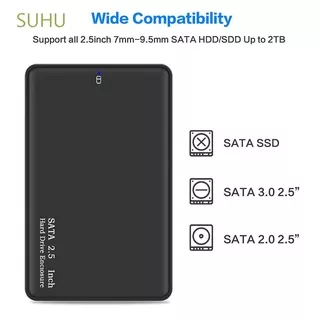 SUHU Portable Hard Disk Drive Computer Peripherals External Case HDD Enclosure 2TB 2.5 Inch New USB 3.0 SATA SSD Cover Box Storage Devices
