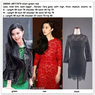 Sexy Party Lace Mini Dress Brukat Brokat Pesta Baju Korea Import Black Red Green Hitam Merah Murah