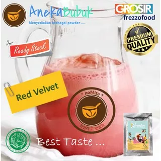 BUBUK MINUMAN PREMIUM RED VELVET 1KG - SERBUK MINUMAN ES BOBA RED VELVET POWDER DRINK 1KG