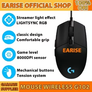 Logitech G102 Mouse Gaming Berkabel Lampu Belakang Tombol Sisi Mouse Mekanik Silau Mouse Macro