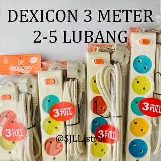 DEXICON STOP KONTAK GEPENG 3 METER (2LB/3LB/4LB/5LB) + SWITCH ON/OFF COLOKAN