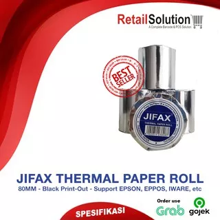Kertas Kasir Thermal POS Struk 80x80 - JIFAX Thermal Paper Roll 80x80mm