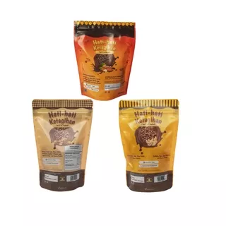 Cangcomak - 3 in 1 Kacang Coklat Tanah, Mede, dan Almond - Cokelat Kacang Krispi Gurih Panggang Cemilan Jajan Kualitas Super