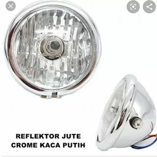 REFLEKTOR CB CROME KC PUTIH REFLEKTOR JUTE CROME LAMPU DEPAN CB PESEK