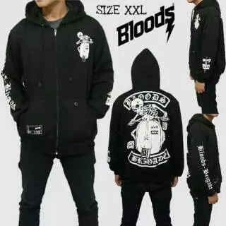 BEST SELLER Febrianstore2_ - Jaket Bloods Brigade Tengkorak Jaket Pria / Jaket Wanita Hoodie Sweater Hoodie Bloods Brigade Black