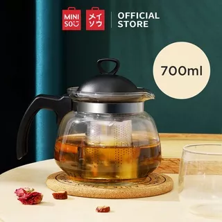 MINISO Teko Kaca 700ml Glass Teapot Infuser Ketel Teh Aman Tea Pot