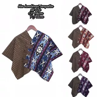 Baju batik solo atasan lurik tenun kombinasi blus blouse kombinasi jumputan batik solo atasan batik