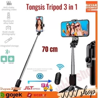 Tongsis Tripod Bluetooth Selfie Stick Phone Holder with Remote 4in1