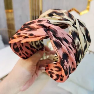 Bando-72 Fashion Women leopard Print Hairband Top Knot Turban Headband Wide Floral Hair Bands