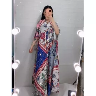 Luna Maxi Dress Panjang Baju Muslim Mewah Bigsize Jumbo Motif Bunga murah Import Best Seller New