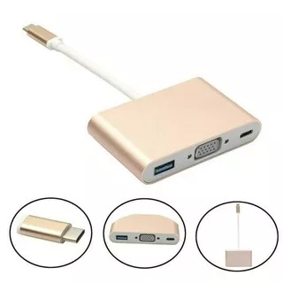 USB TYPE C 3 1 TO VGA FEMALE MULTI PORT USB 3 0 CHARGER NEW MAC 15 13 .,