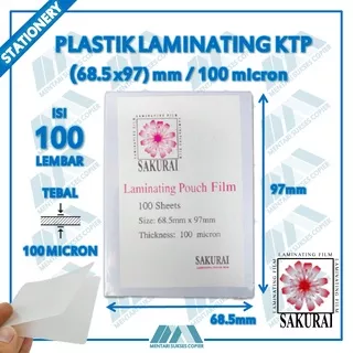 PLASTIK LAMINATING SAKURAI KTP ID CARD SIZE 68.5 MM X 97MM 100 MICRON