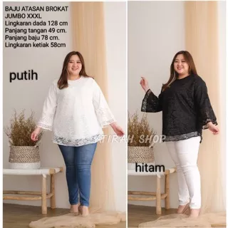 Baju atasan jumbo burkat wanita xxxl ld 130 cm blouse burkat