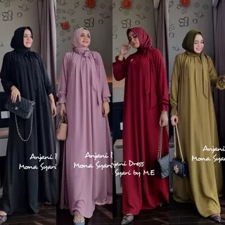 Anjani Dress by M.E Mona Syari Original 100% Premium Gamis Abaya Gaun Baju Muslim Pesta REAL PIC