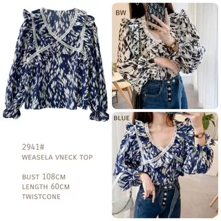 Cinta Weasela Vneck Top Import TM 2941