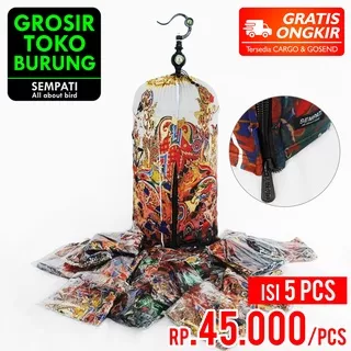 SEMPATI GROSIR KRODONG LOVEBIRD FULLPRINT MOTIF WAYANG SEMPATI ISI 5 PCS KAOS PE PREMIUM KERODONG KRODONG SANGKAR BURUNG LOVE BIRD WAYANG FULL PRINTING KRODONG KANDANG BURUNG LOVEBIRD BULAT KAPSUL MODE JEMUR