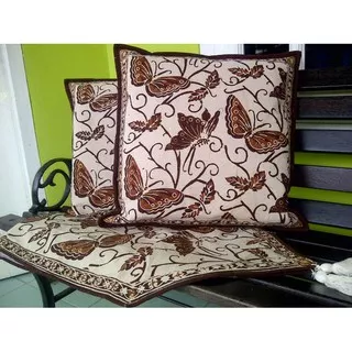 Sarung Bantal Kursi Batik Kupu Coklat Diskon