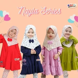 Elbi - Setelan gamis Anak Cantik - Nayla Legging Set - Setelan Gamis Anak Celana - Gamis Anak Cewek