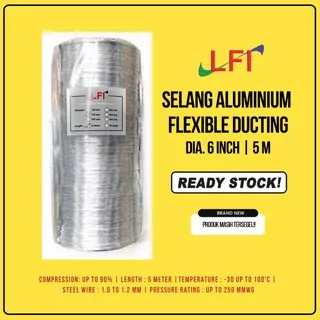 Aluminium Selang Flexible Ducting Exhaust Fan 6 (15 cm) - pjg 5 m