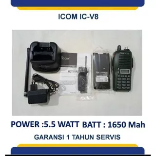 ICOM IC-V8, ht icom v8 jepang radio komunikasi single band vhf, litium battery murah