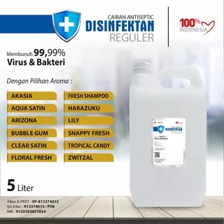 Desinfektan Reguler Varian Aroma Wangi Segar 5 Liter / Cairan Desinfektan 5 Liter ( Jerigen )