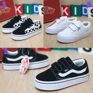 sepatu anak vans low velcro size 20-35 real pict