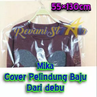 Mika plastik 55x130 cover pelindung baju/pakaian dari debu untuk gamis longdress baju panjang dewasa