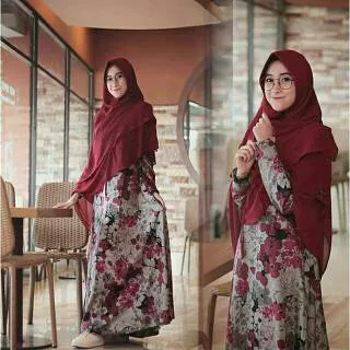 Gamis pink berry gamis blue berry gamis katun jepang ori gamis katun murah gamis busui