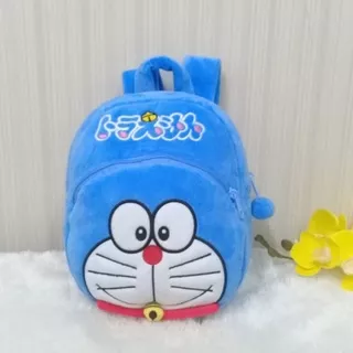 TOYSOPEDIA Tas Ransel 2resleting Doraemon Size M/tas boneka doraemon/tas sekolah anak tk/kado tas