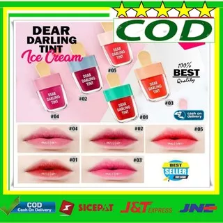 Liptin Dear Darling Tint - Dear Darling Water Gel Tint Ice Cream LIPTINT MATTE LIP TINT (1 Pcs) PINKFLASH Matte Lipstik Lembut Tahan Lama Pelembab Pigmentasi Tinggi SANIYE 15 Warna Cair Mini Kapsul Lip Tint Matte Lipstik L1135