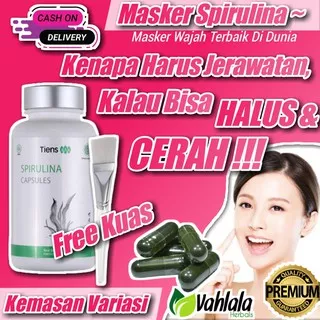 (COD) Masker Wajah Spirulina Organik Komedo Organic Jerawat Murah Pemutih Herbal Original Tiens Ori