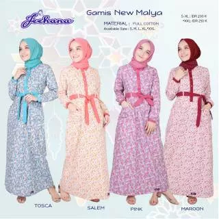 Jeehana / Gamis New Malya / Gamis Cantik / Gamis motif Bunga