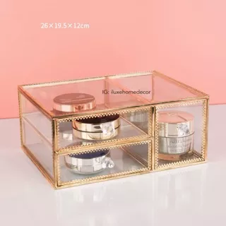 CLAIR 2+1 STORAGE/ laci makeup/ makeup storage/ makeup organizer/ luxury gold storage/ korean/ gold