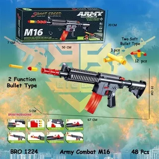 Senapan M16 Pistol Pistolan Peluru Busa Soft Bullet Air Jelly Hydrogel Tembak Tembakan Mainan Anak BIGBANG Nerf (BRO1224)