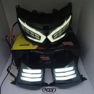 PAKET LAMPU STOP NMAX LEXUS PUTIH PLUS SEN DEPAN MODEL JPA SEN NMAX DEPAN PLUS STOP LAMP BELAKANG NMAX OLD LAMPU LED