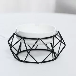 Asbak Rokok Unik Keramik + Stand Stainless Steel / Asbak Cerutu Ceramic Desain Unik Hollow Out Ashtray - L302