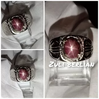 Natural cincin batu permata Ruby star