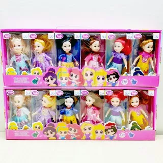 Boneka Barbie Mini Fashion Princess 049 Belle Cinderella Snow White Auora Rapunzel Ariel