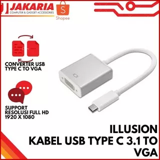 ILLUPRO Kabel Konverter USB Type C 3.1 To VGA Converter