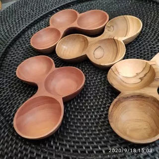 Sauce dish/tempat saos kayu/wooden sauce dish/tempat sambal elegan