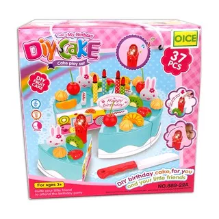 Mainan Anak Perempuan Roti Potong DIY Birthday Cake Song Play Set