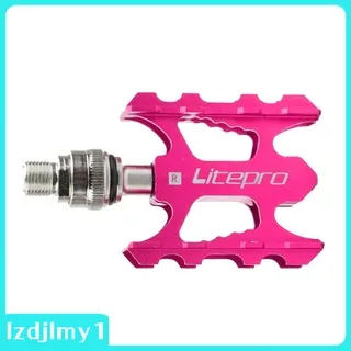 [Harga aktivitas] Quick Release Road Bicycle Pedal Anti-slip Ultralight 9/16/` Rose Red