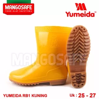 YUMEIDA RB1 Sepatu Karet Setengah Betis Kuning Murah / RB 1 PVC Boot Pendek Yellow / Boot Hujan RB-1 Anti Air Waterproof Keren Kerja Pabrik Pabrik Kebun Konstruksi Surveyor Tracking Treking Kontraktor Tambang PKL Mahasiswa HSE K3 Motor Biker Touring