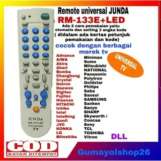 REMOTE TV SERBA BISA UNIVERSAL  JUNDA 133 / REMOT TV UNIVERSAL COCOK SEMUA TV