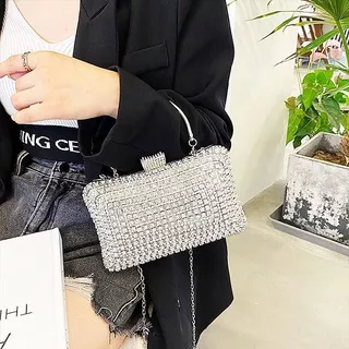 TAS HAND BAG CLUTCH DOMPET PESTA TANGAN WANITA PETAK UNIK GLITTER BERLIAN MANIK BLINK FASHION IMPORT BAHAN PREMIUM TEBAL MEWAH ELEGAN KONDANGAN ACARA TENTENG JIT23221A