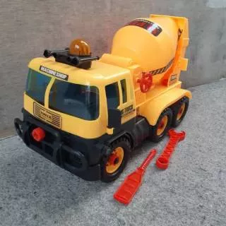 Mainan truck mixer besar obeng kunci pas mobil truk molen plastik edukasi anak